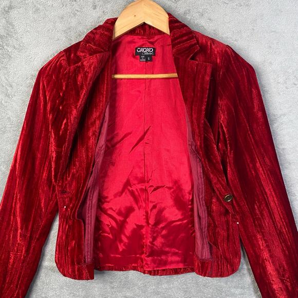 Vintage Y2k Velvet Blazer Jacket Small Indie Grunge Whimsigoth Party Holiday - Picture 3 of 15